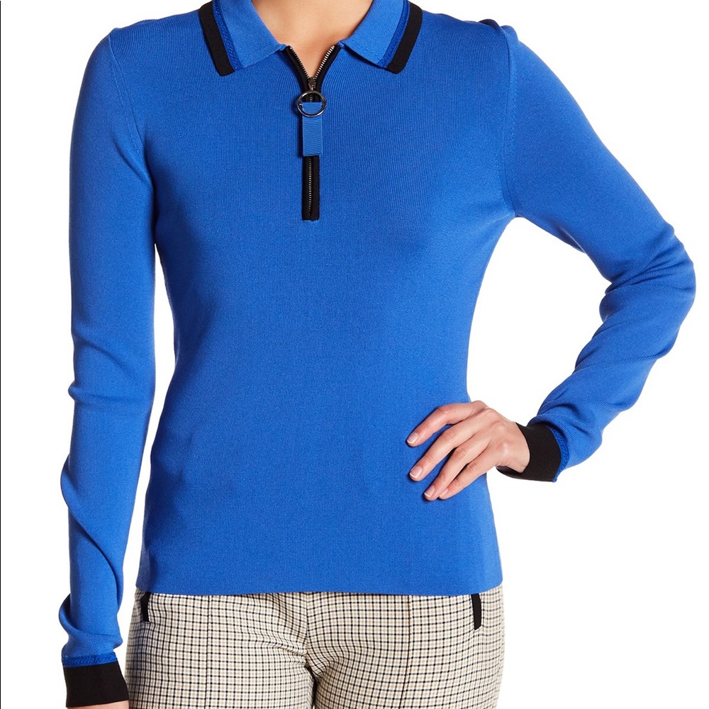 Jason Wu Knit Long Sleeve Polo Shirt